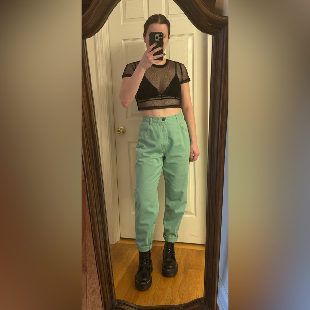*3 for $12* Green Mom Jeans Waist-30, Rise-11, Inseam-27